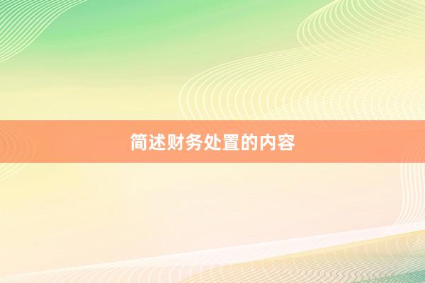 简述财务处置的内容